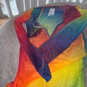 Kurt Geiger Vibrant Multicolor Sheer Dress coverup